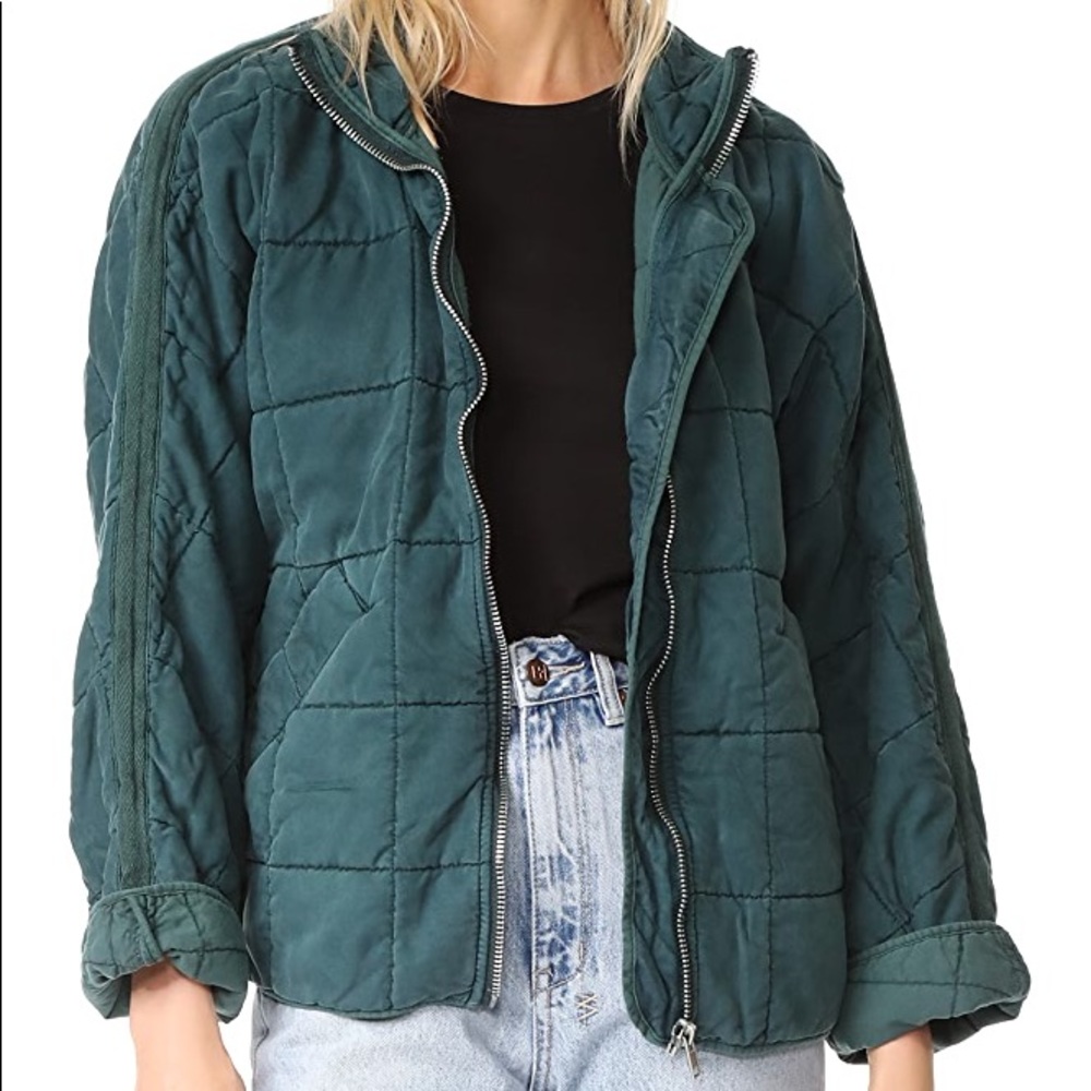 Free People Dolman Quilted Jacket XS Evergreen